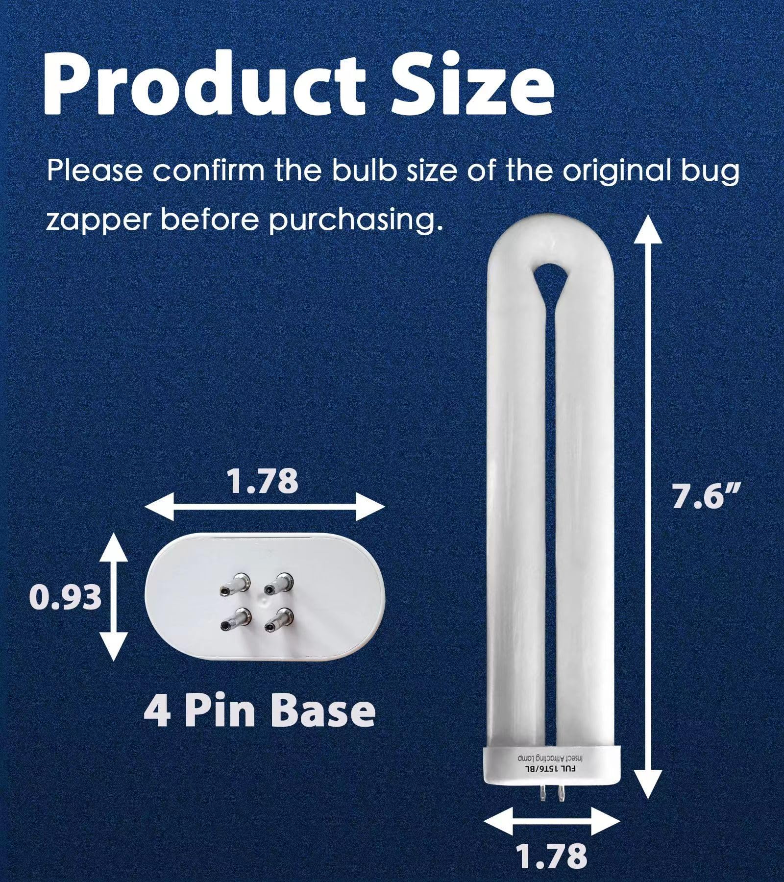 BAIMNOCM FUL15-BL GX10Q base shown, demonstrates wide compatibility with popular zappers.