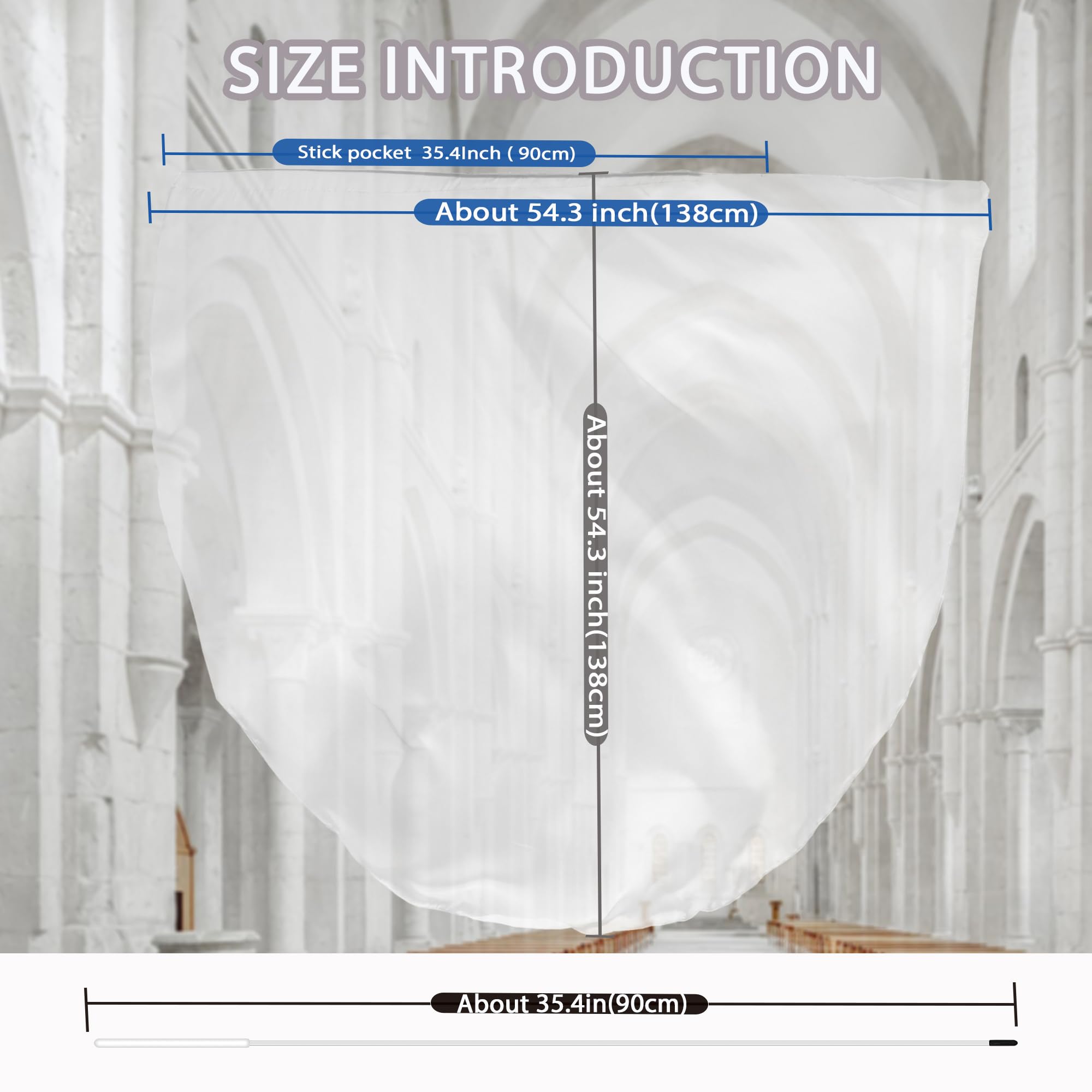 Baisdan silk-like chiffon flag with flexible rods enables smooth motion.