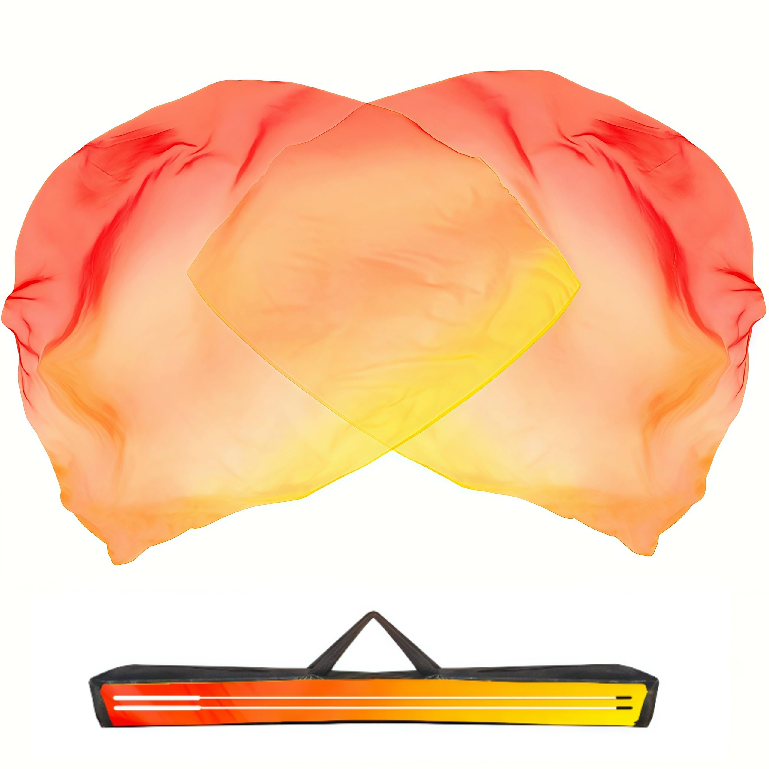 Baisdan worship flag 54x54 in yellow-orange-red, ideal for graceful praise dances.