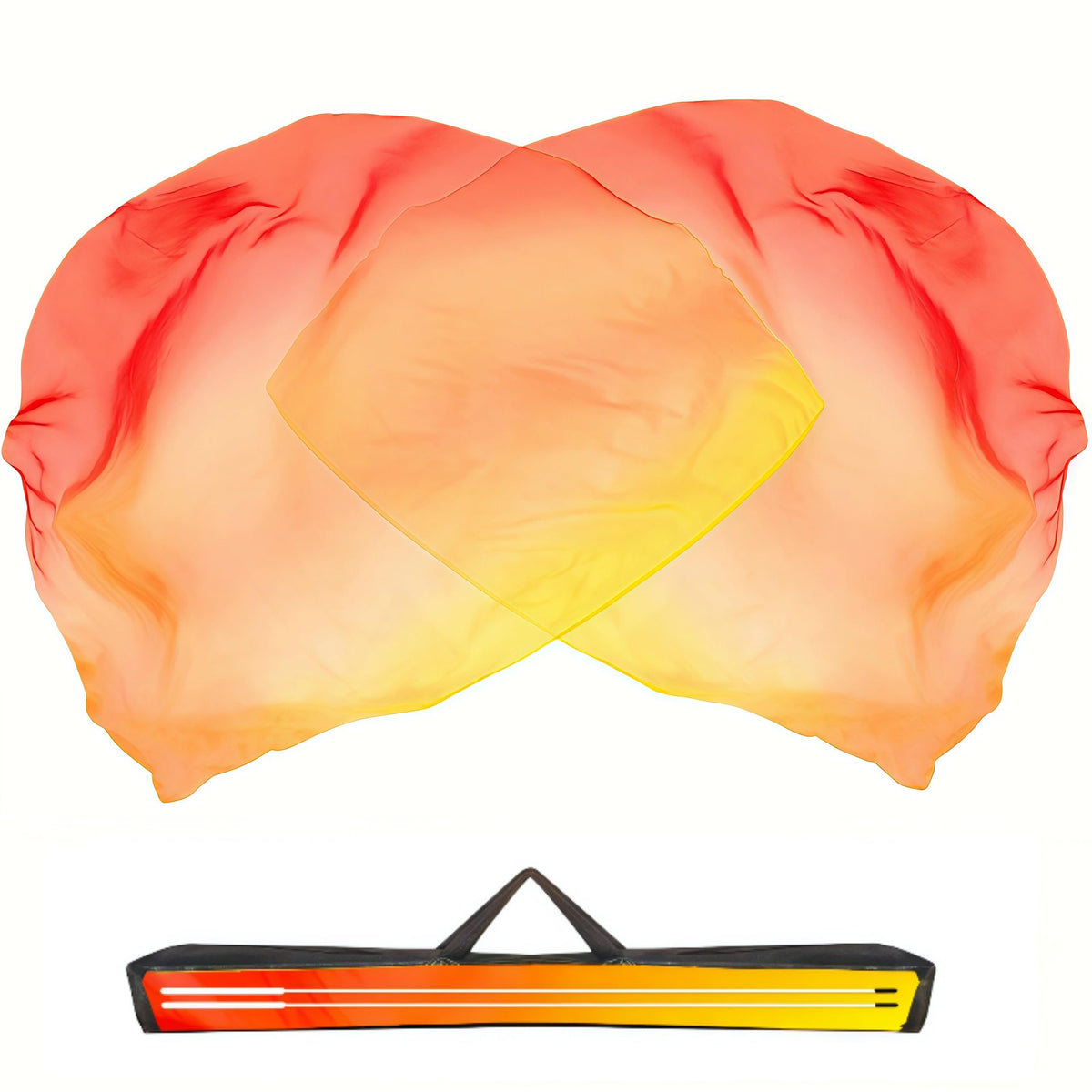 Baisdan worship flag 54x54 in yellow-orange-red, ideal for graceful praise dances.