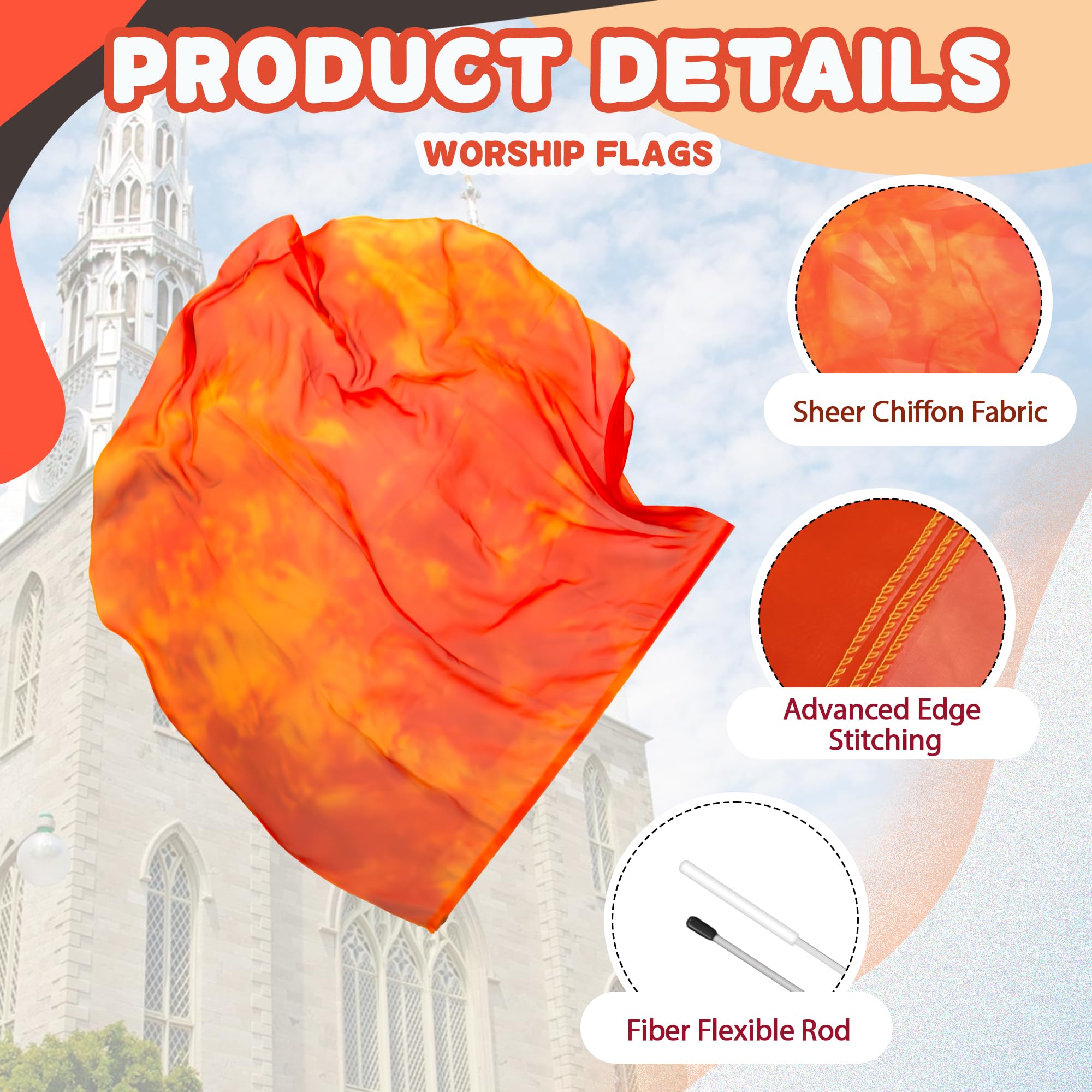 Flexible rods enable smooth, controlled movements for flag choreography.