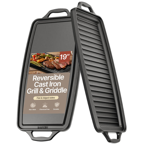 BAKKENMASTER 19-Inch Griddle flat-side view for pancakes and eggs
