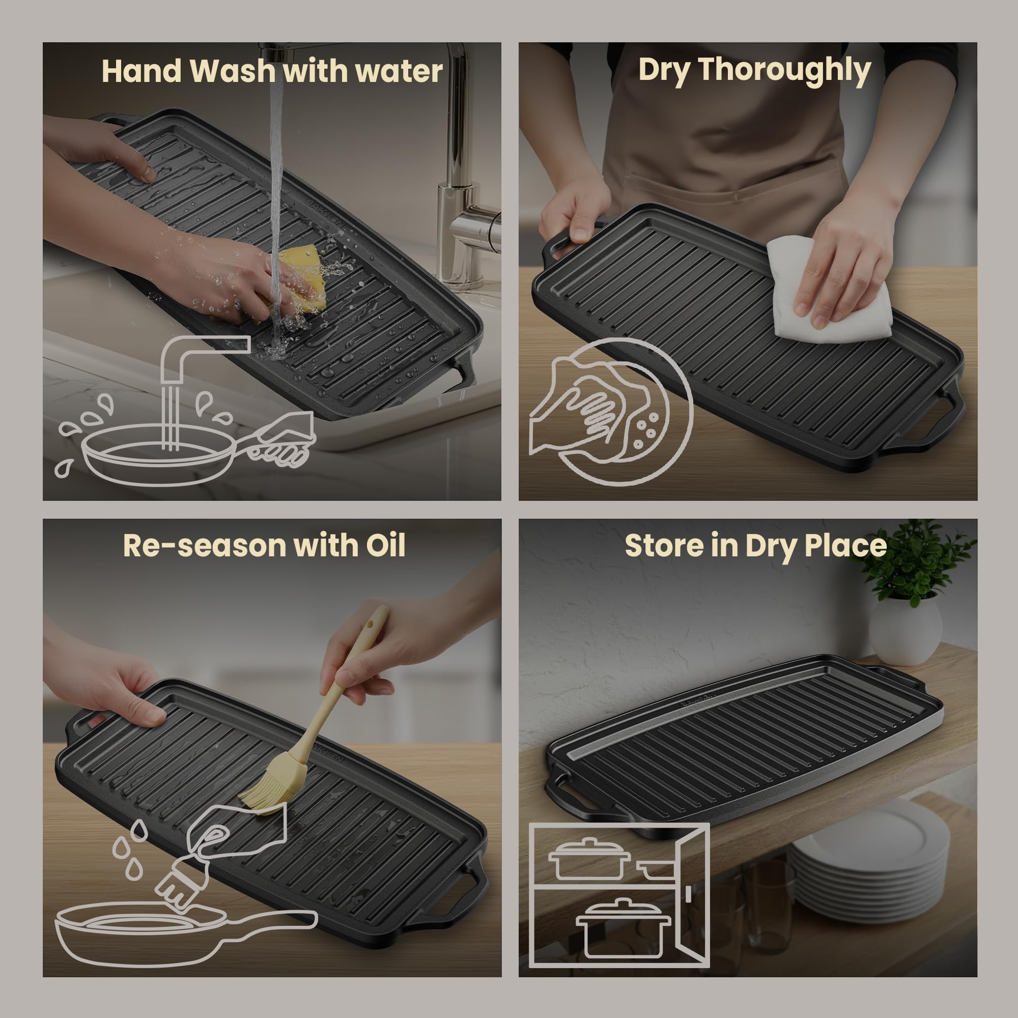 BAKKENMASTER 19-Inch Griddle large cooking area spans two burners