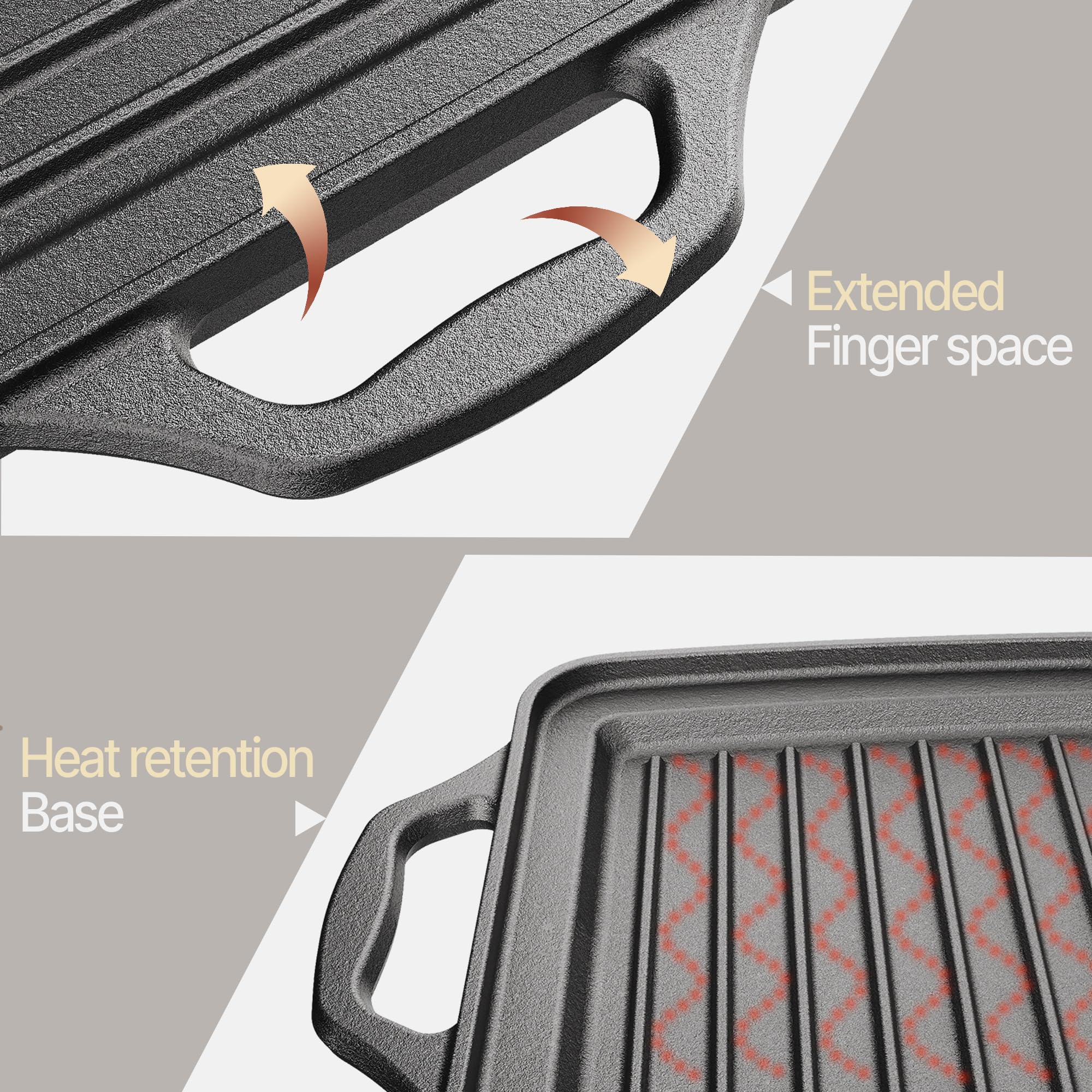 BAKKENMASTER 19-Inch Griddle nonstick finish helps easy flipping