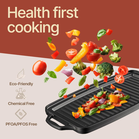 BAKKENMASTER 19-Inch Griddle pre-seasoned surface ready for use