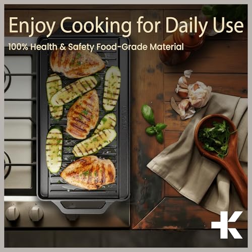 BakkenMaster heavy-duty griddle with mitt included for safe handling.