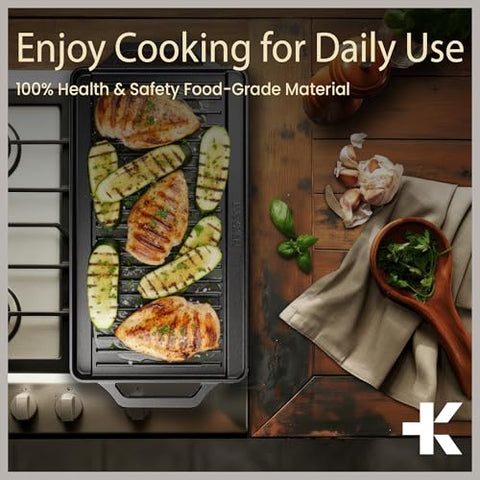 BakkenMaster heavy-duty griddle with mitt included for safe handling.