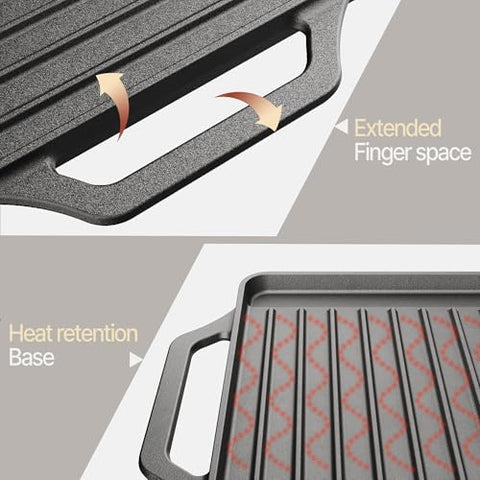 BakkenMaster flat and ridged surfaces suit breakfast to dinner cooking versatility.