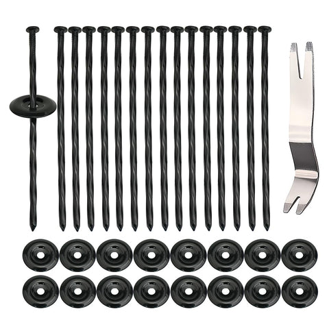 Bakulyor 6inch black galvanized rug stakes set for outdoor fixing.