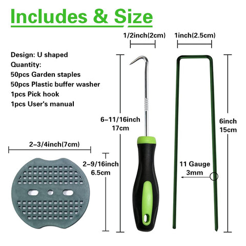 Bakulyor buffer washers provide firm anchors for turf and weed barrier installations.