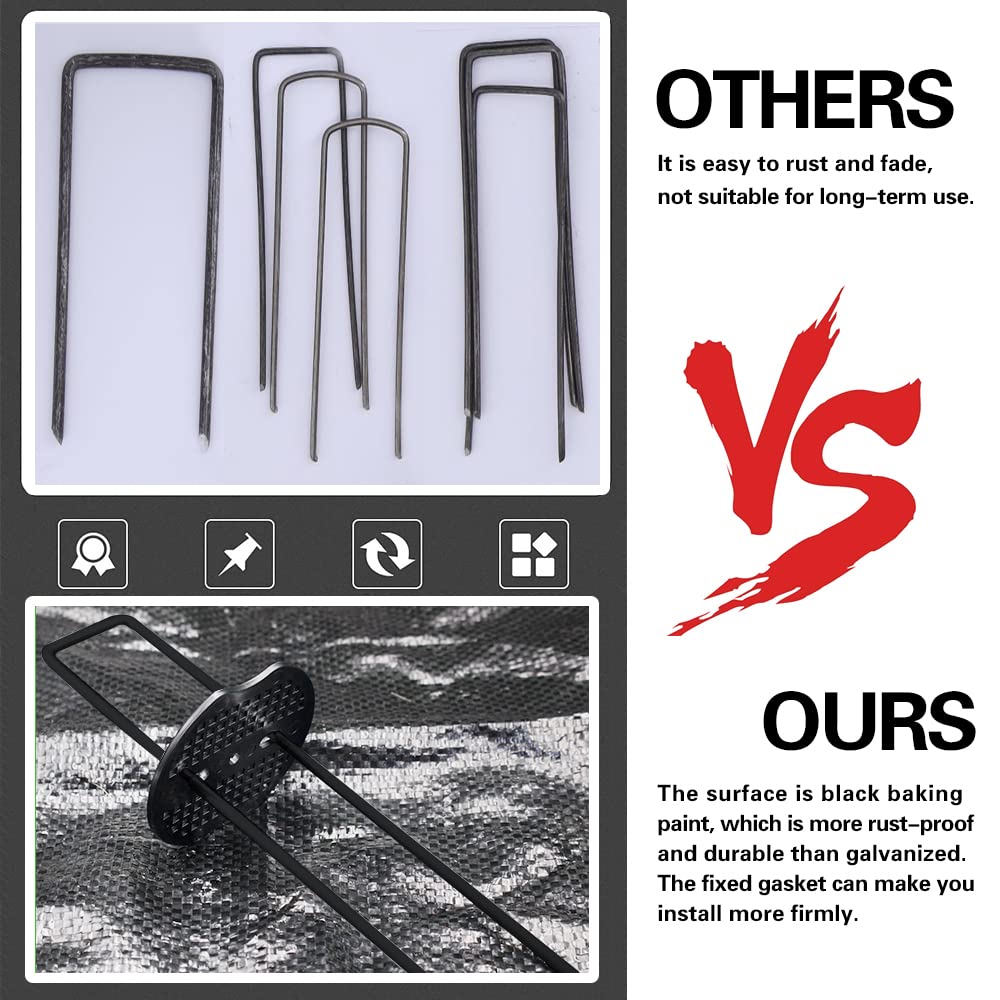 Bakulyor staples fix weed barrier and landscape fabric securely.