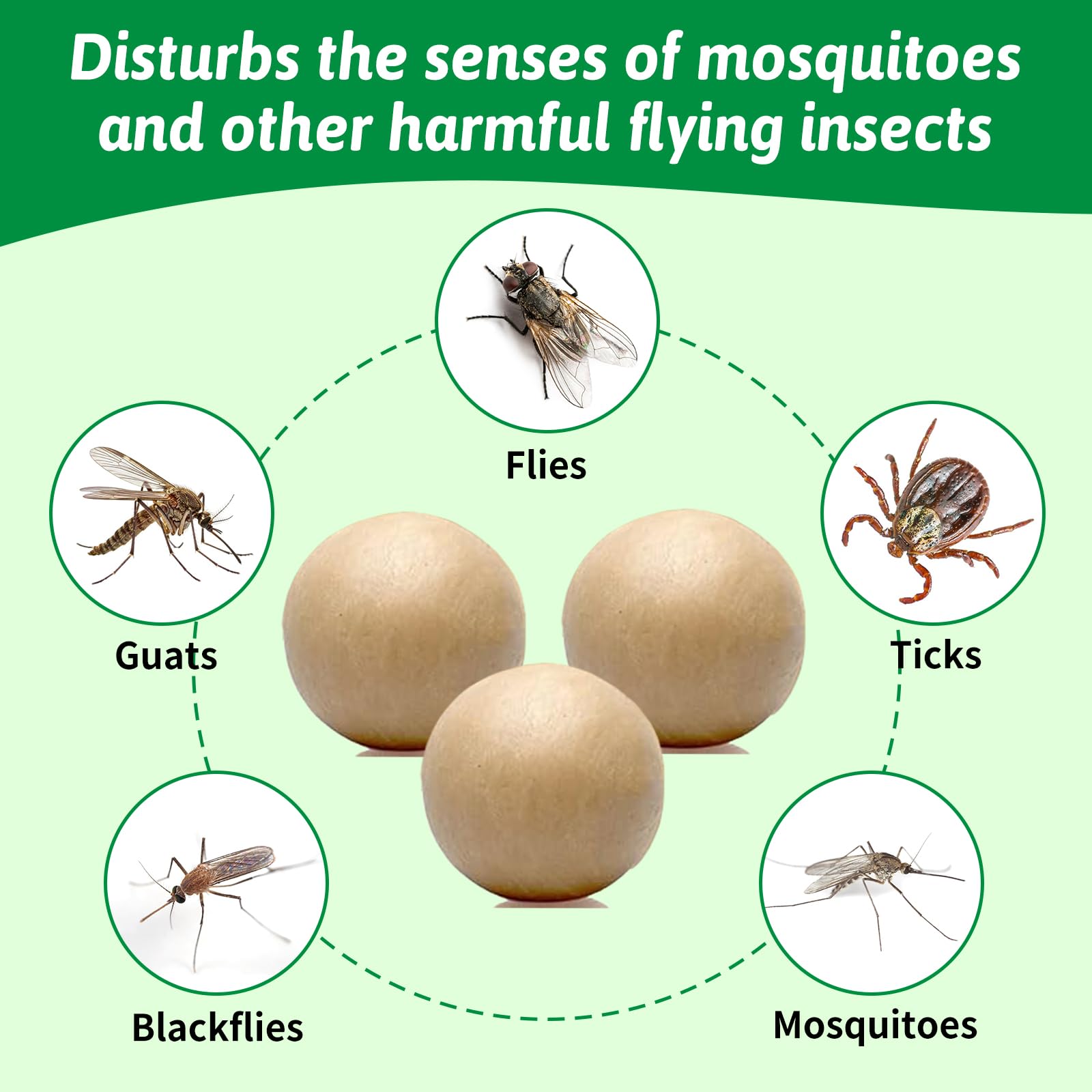 Balancexlite Plus mosquito ball laid flat on a patio for deterrence.