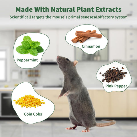 Pellets placed along walls for trap-free pest deterrence