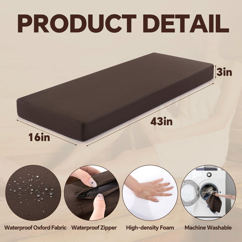 BALAPET high-density foam bench pad provides comfortable support for two-person saunas.