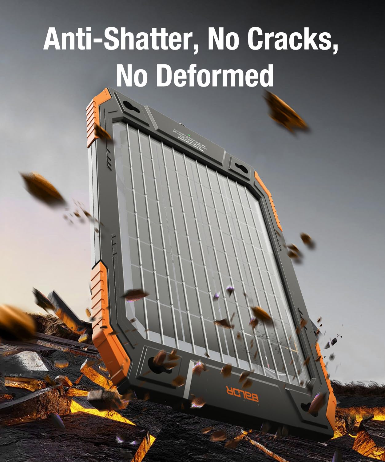 Baldr MPPT tech optimizes sun for efficient charging.
