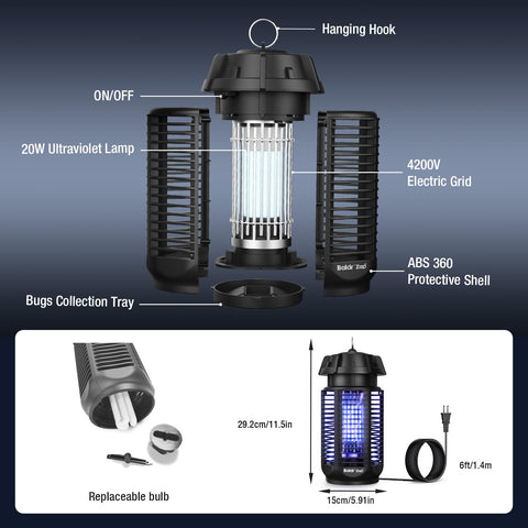 Baldr Bug Zapper replaceable UV bulb for long-term protection