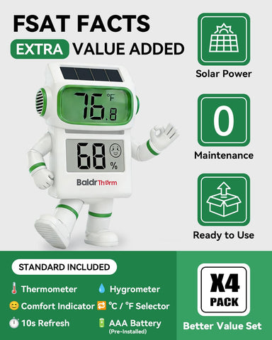 BALDR wall-mount hygrometer provides easy, space-saving climate monitoring for any room.