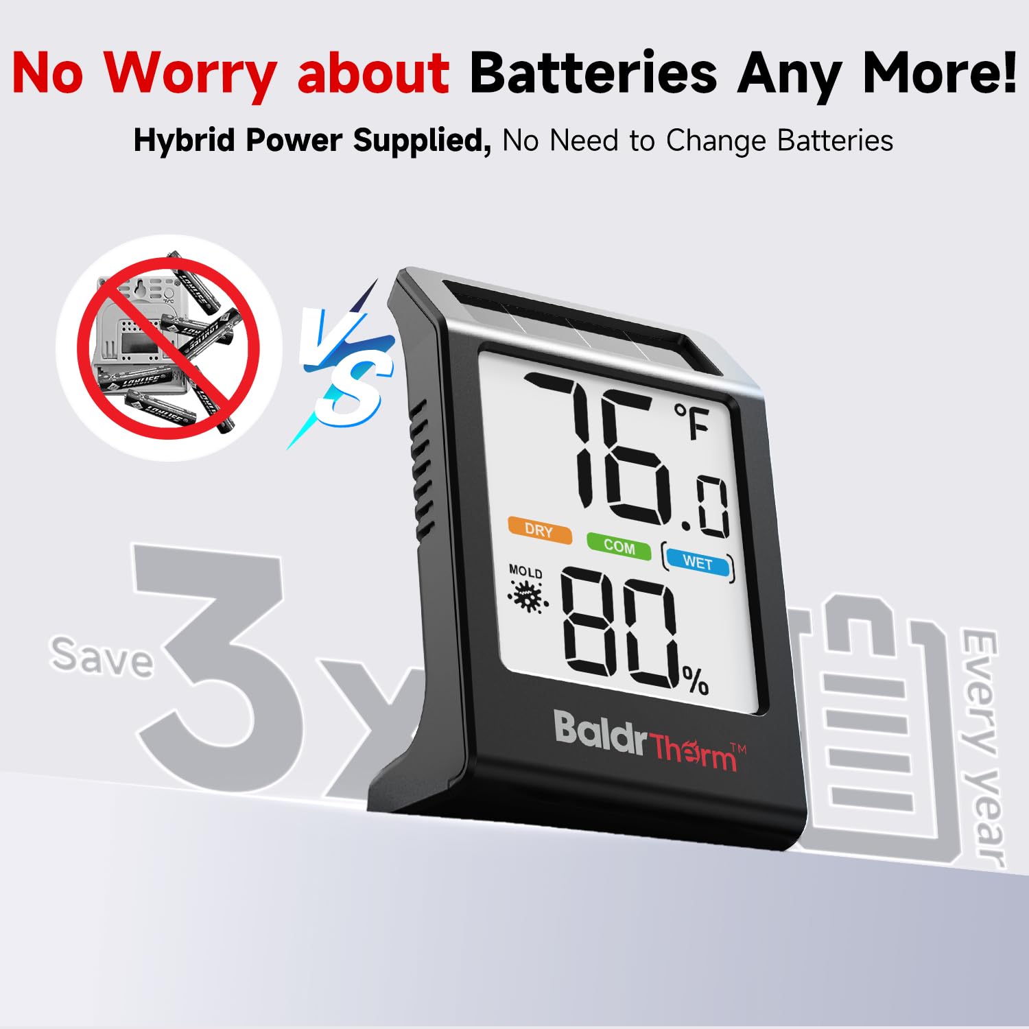 BaldrTherm 5-comfort indicator panel helps gauge humidity at a glance