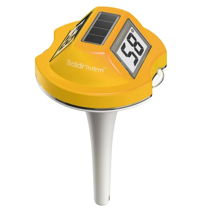 BaldrTherm floating pool thermometer solar — solar-powered, quick pool readings.