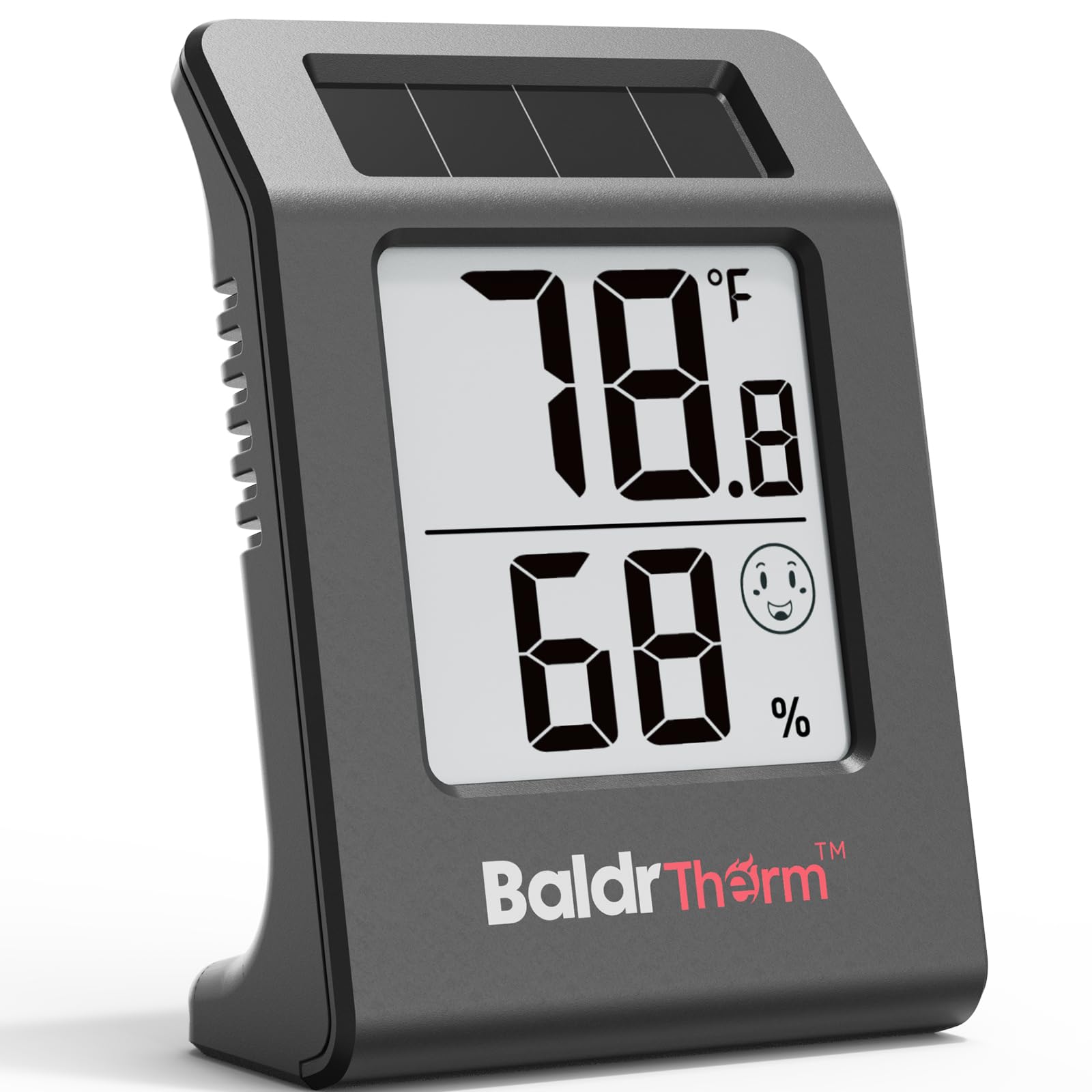 BaldrTherm humidity meter display provides quick temperature and humidity readout