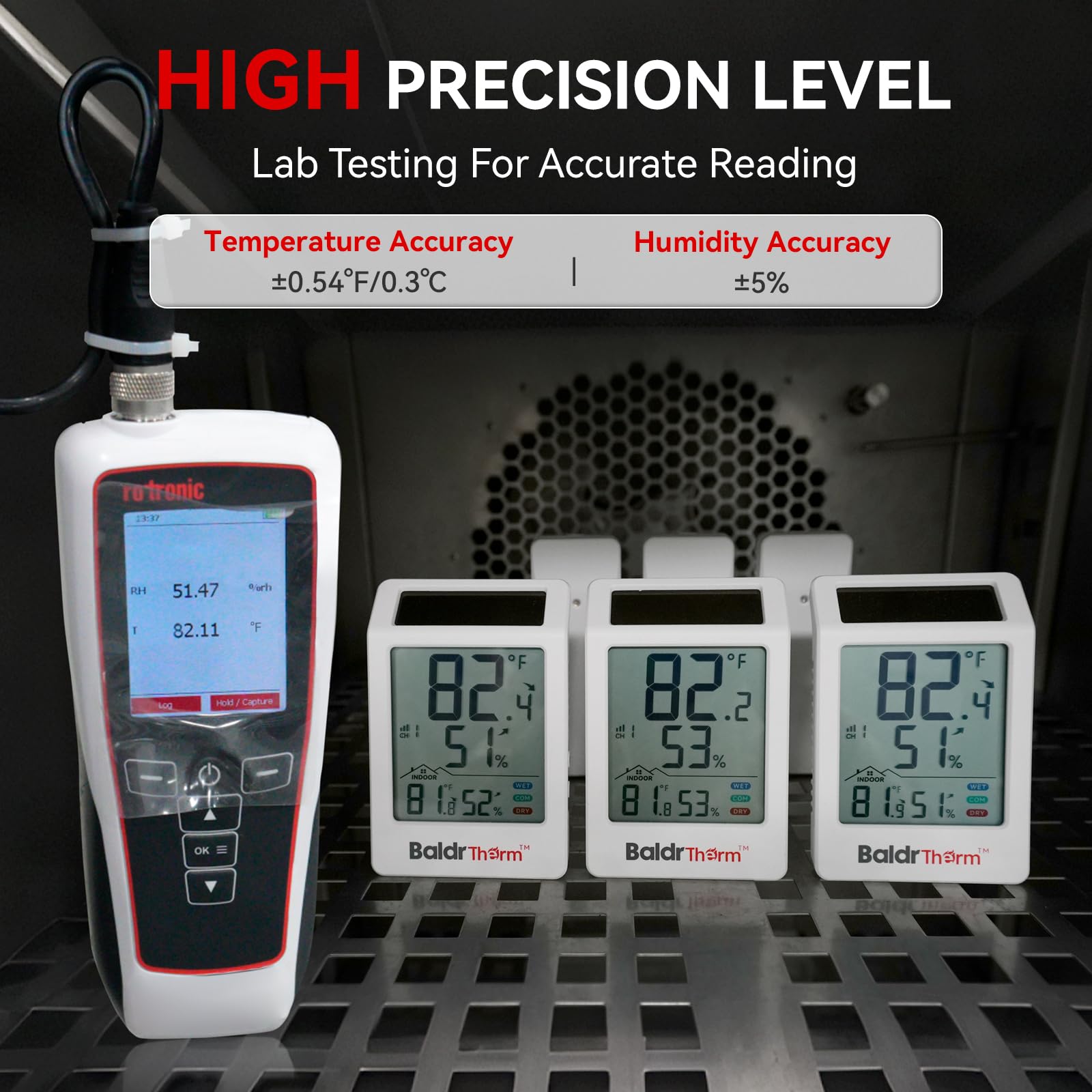 BaldrTherm IP54 outdoor sensor withstands weather while measuring humidity