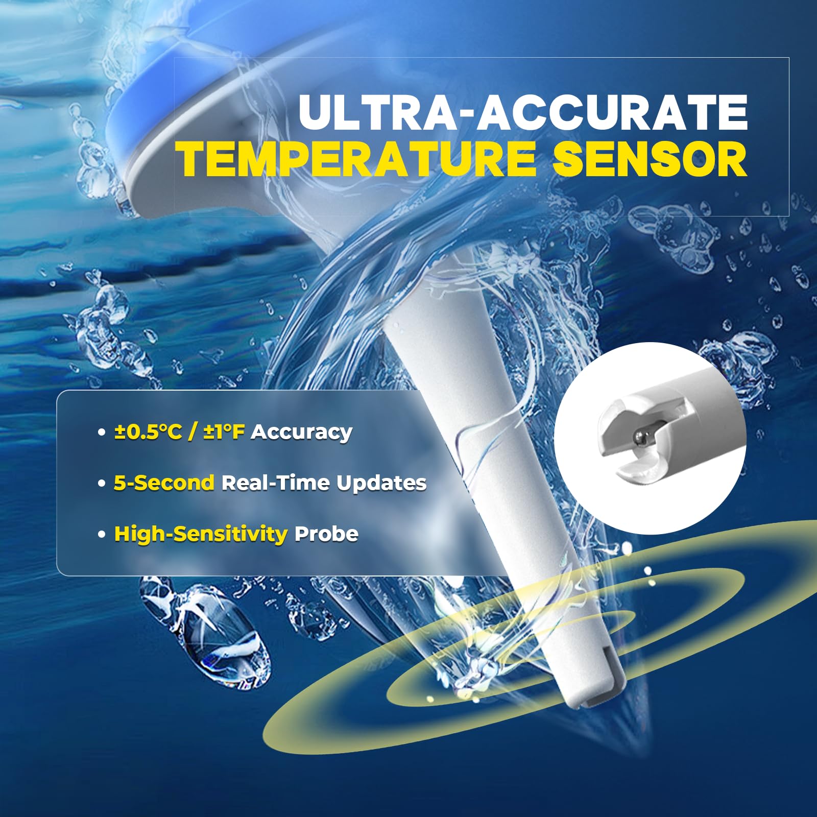 BaldrTherm sensor updates every 5 seconds for current pool data