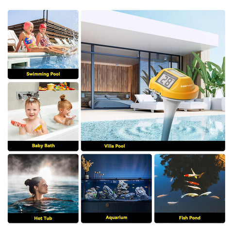BaldrTherm solar-powered pool thermometer — low maintenance, reliable measurements.