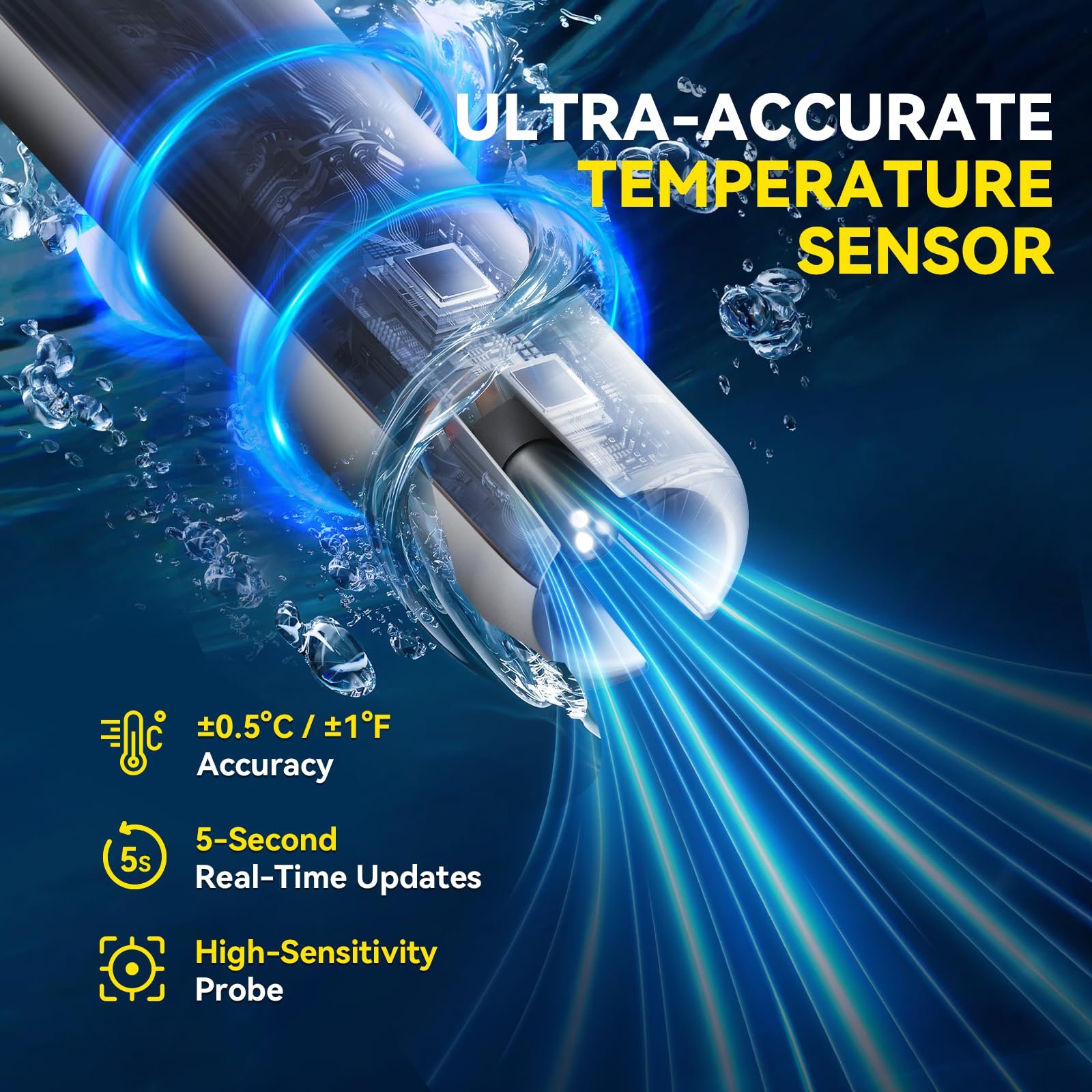 BaldrTherm IPX7 waterproof thermometer — designed for wet environments and splashes.