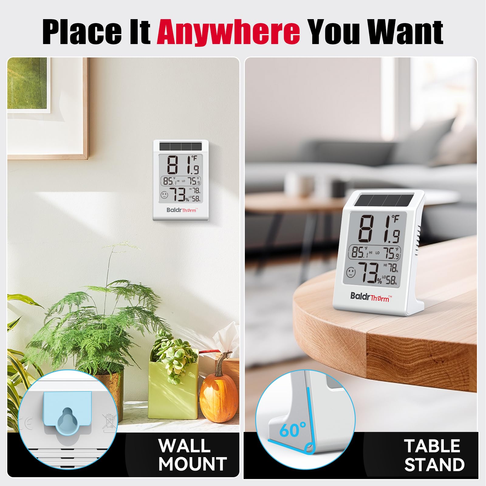BaldrTherm white finish complements home decor.