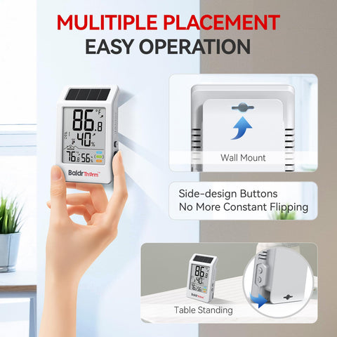 BaldrTherm wide temperature and humidity ranges ensure accurate readings indoors and outdoors