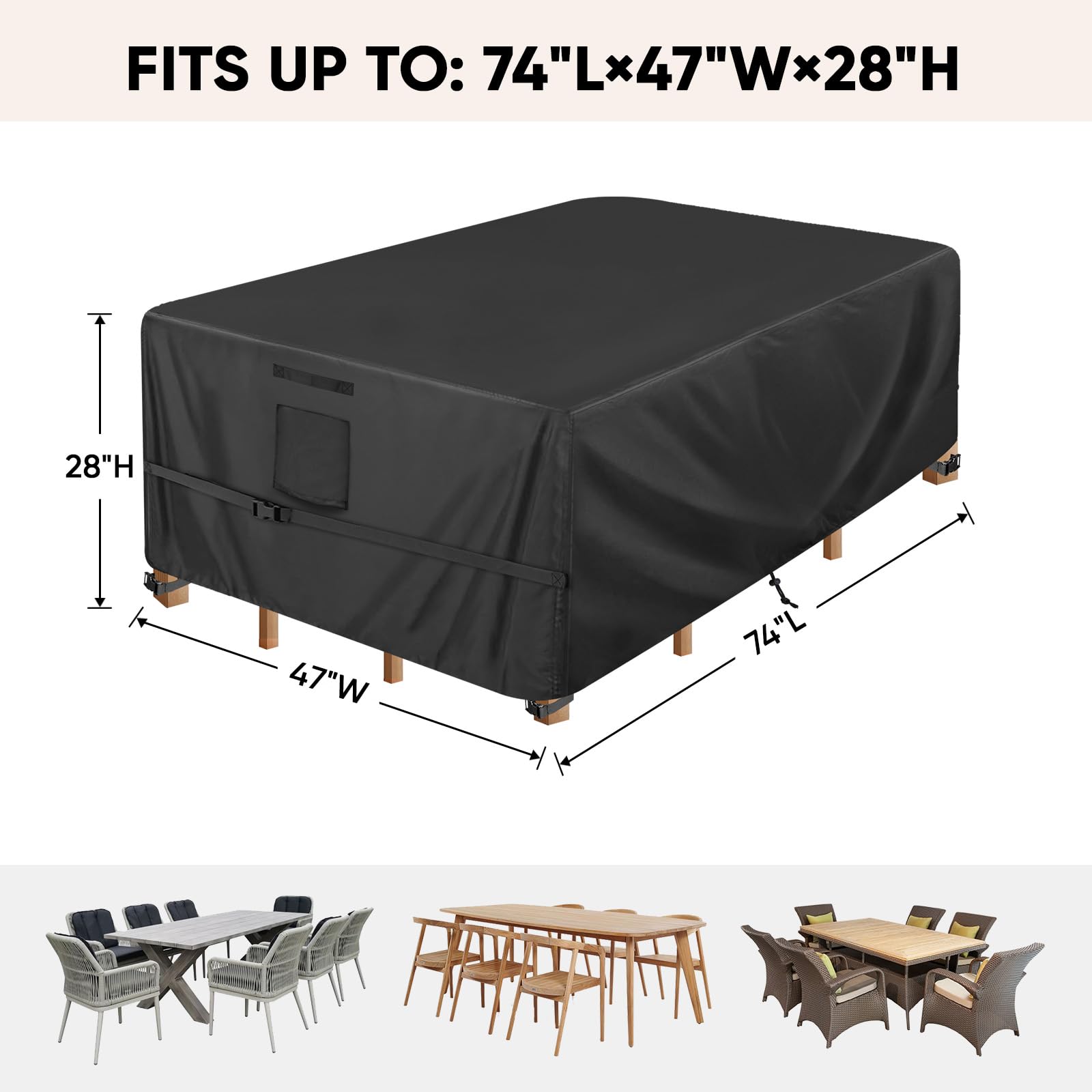 BALEINE outdoor furniture cover with UV resistance to prevent sun fade