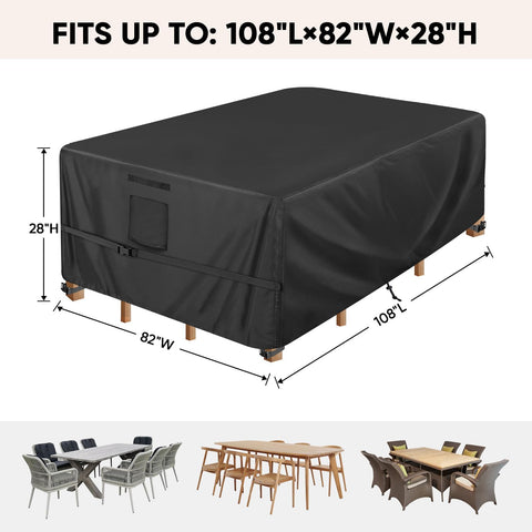 BALEINE patio chair cover secures with adjustable straps for wind resistance