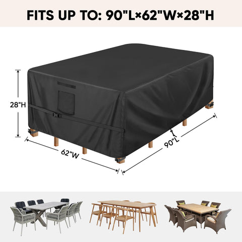 BALEINE patio furniture cover for rectangle table shields weather exposure.