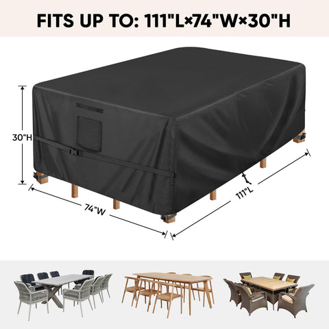 BALEINE table cover for rectangular sets shields outdoor furniture from sun