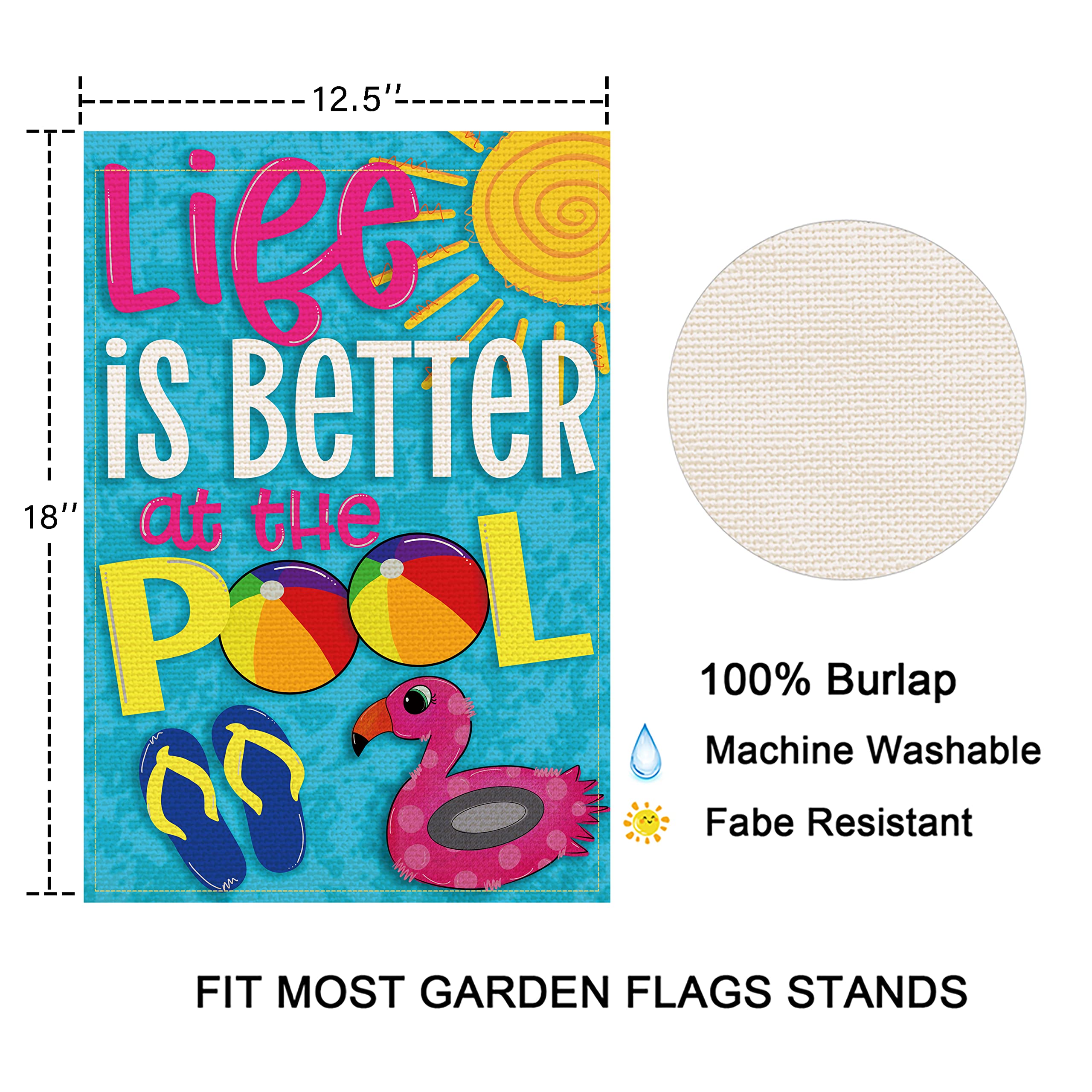 Balgardekor Burlap flag, 12.5 x 18 inches, perfect for porch or garden display.