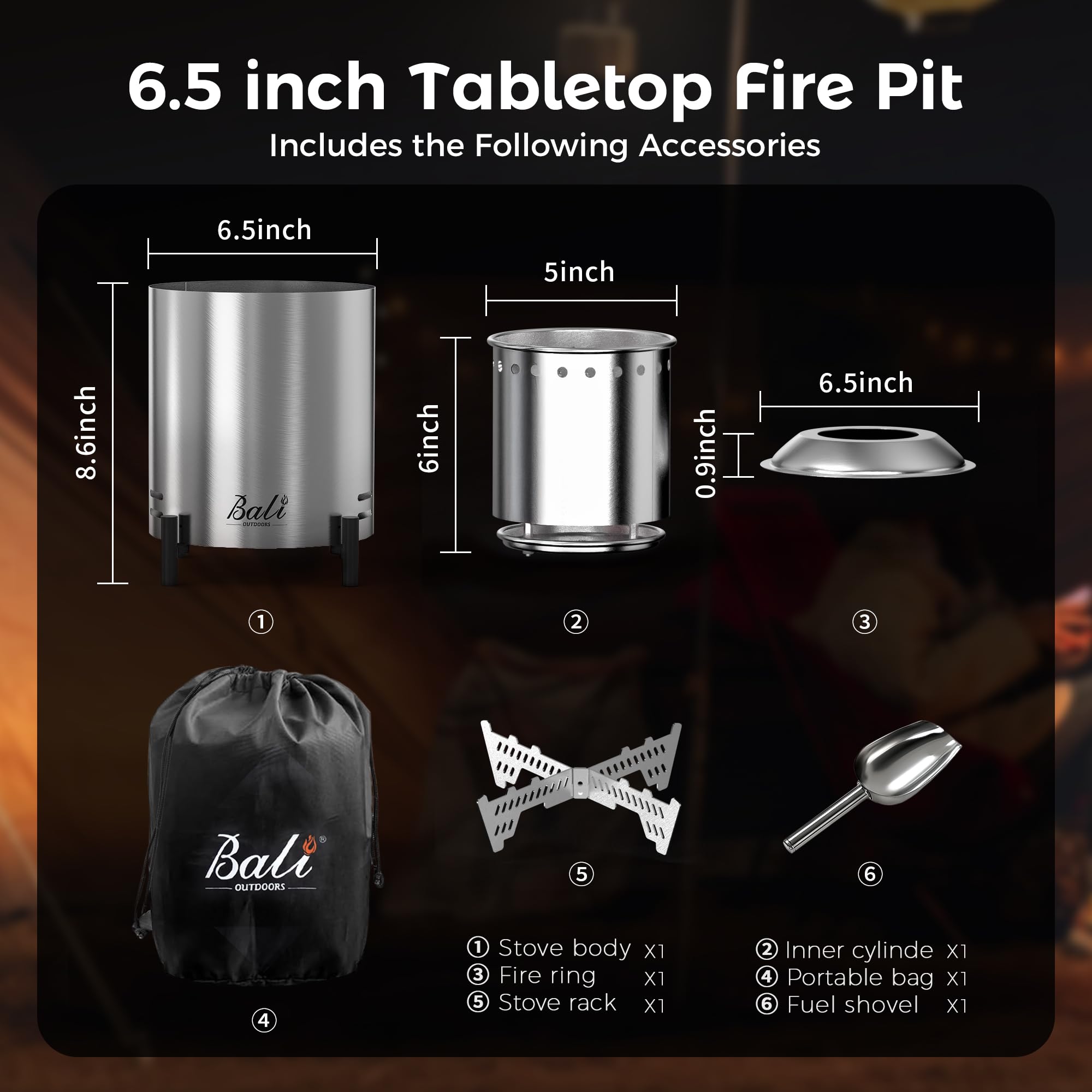 BALI OUTDOORS adjustable ventilation to control flame intensity.
