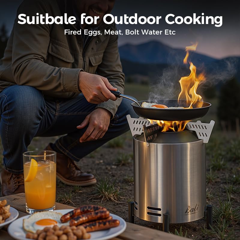 BALI OUTDOORS portable stainless steel fire pit for travel.