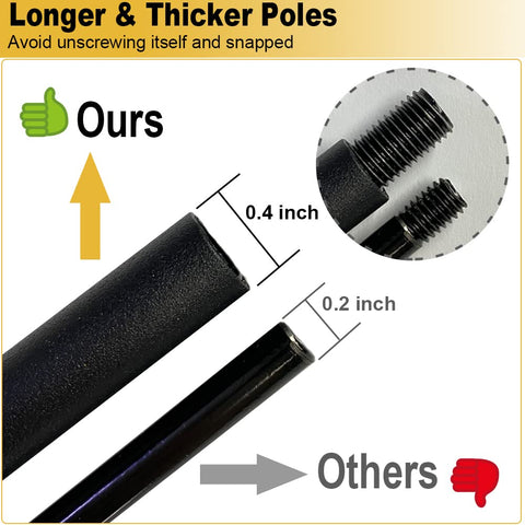 Balie Space flag stand includes two middle pipes for height adjustment.