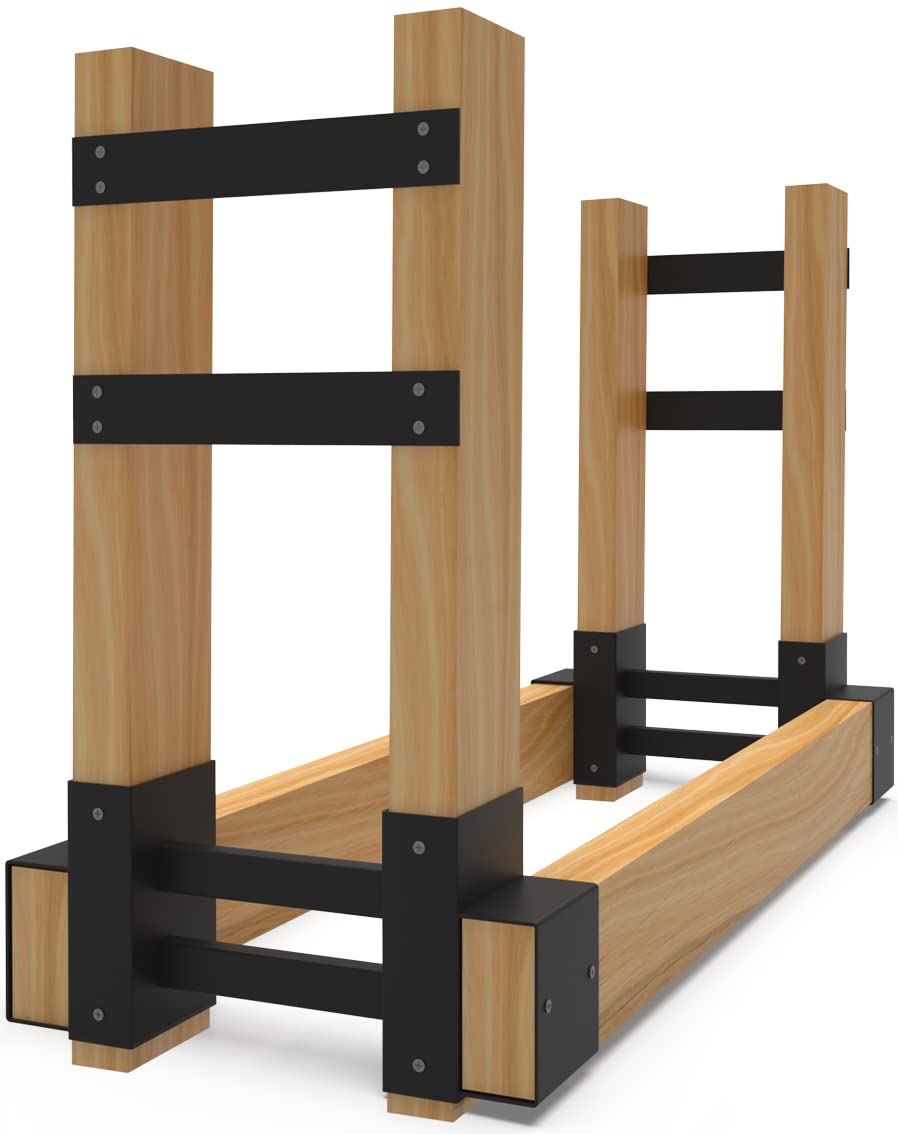 BALIE SPACE outdoor firewood rack brackets kit keeps wood neatly stacked on the patio