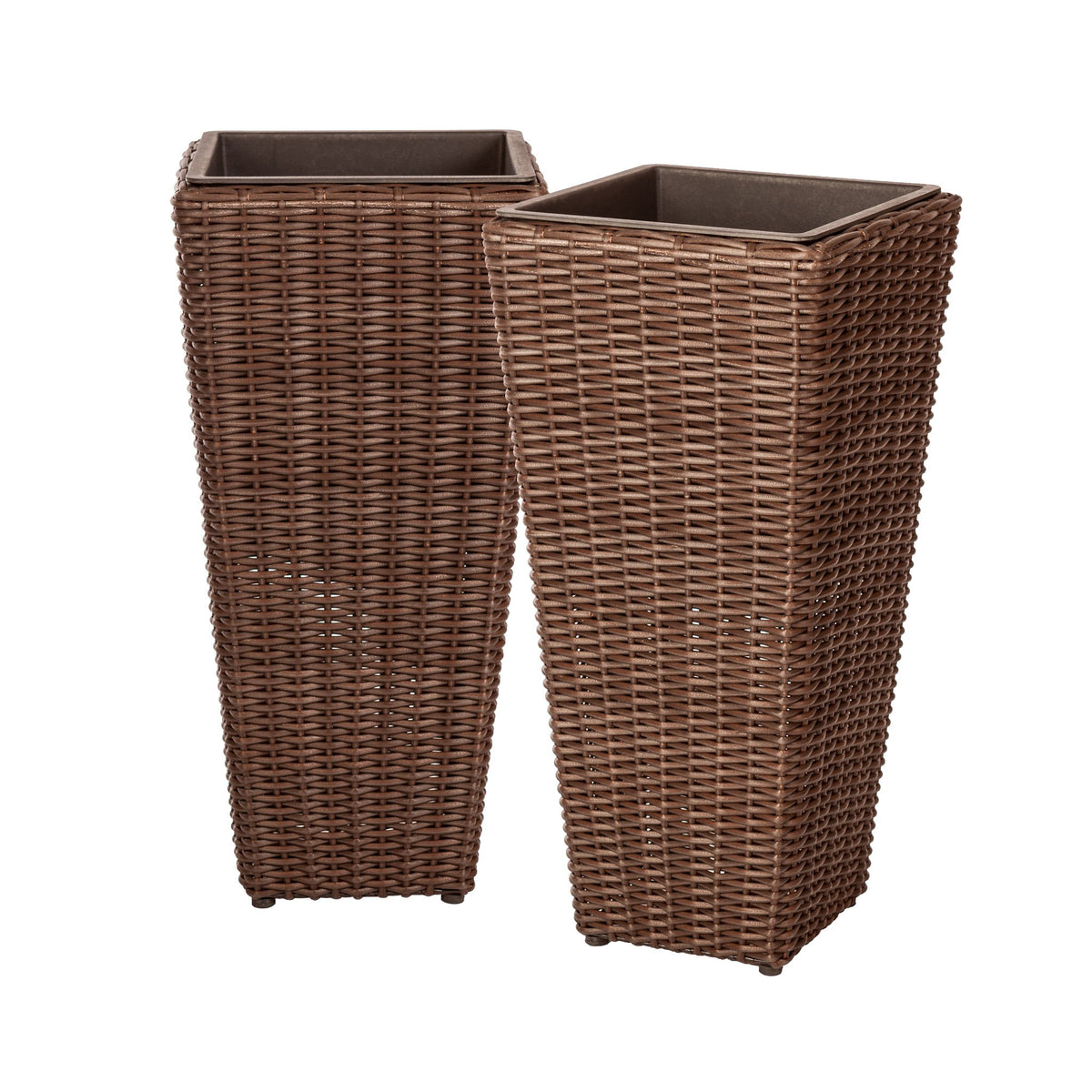 Balkene Home Alto Wicker Planter Set mocha assembly for stylish patio decor
