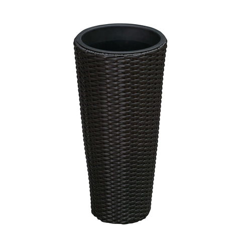 Mocha finish wicker planter adding rustic charm to porches and patios