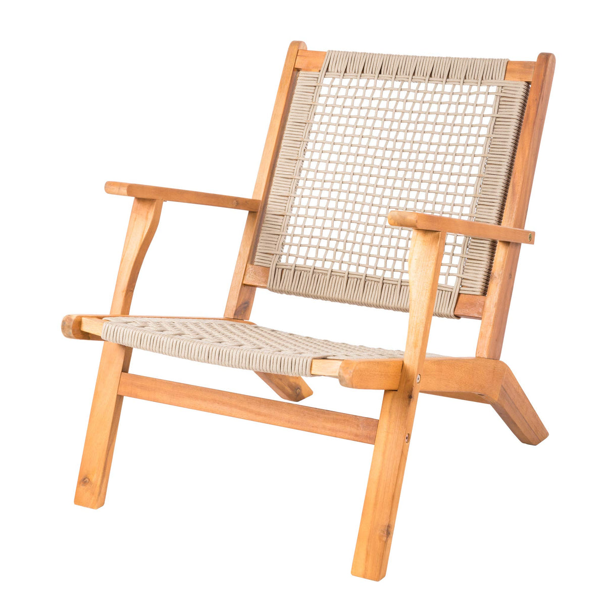 Balkene Home Vega outdoor chair with acacia wood frame for durable patio seating.