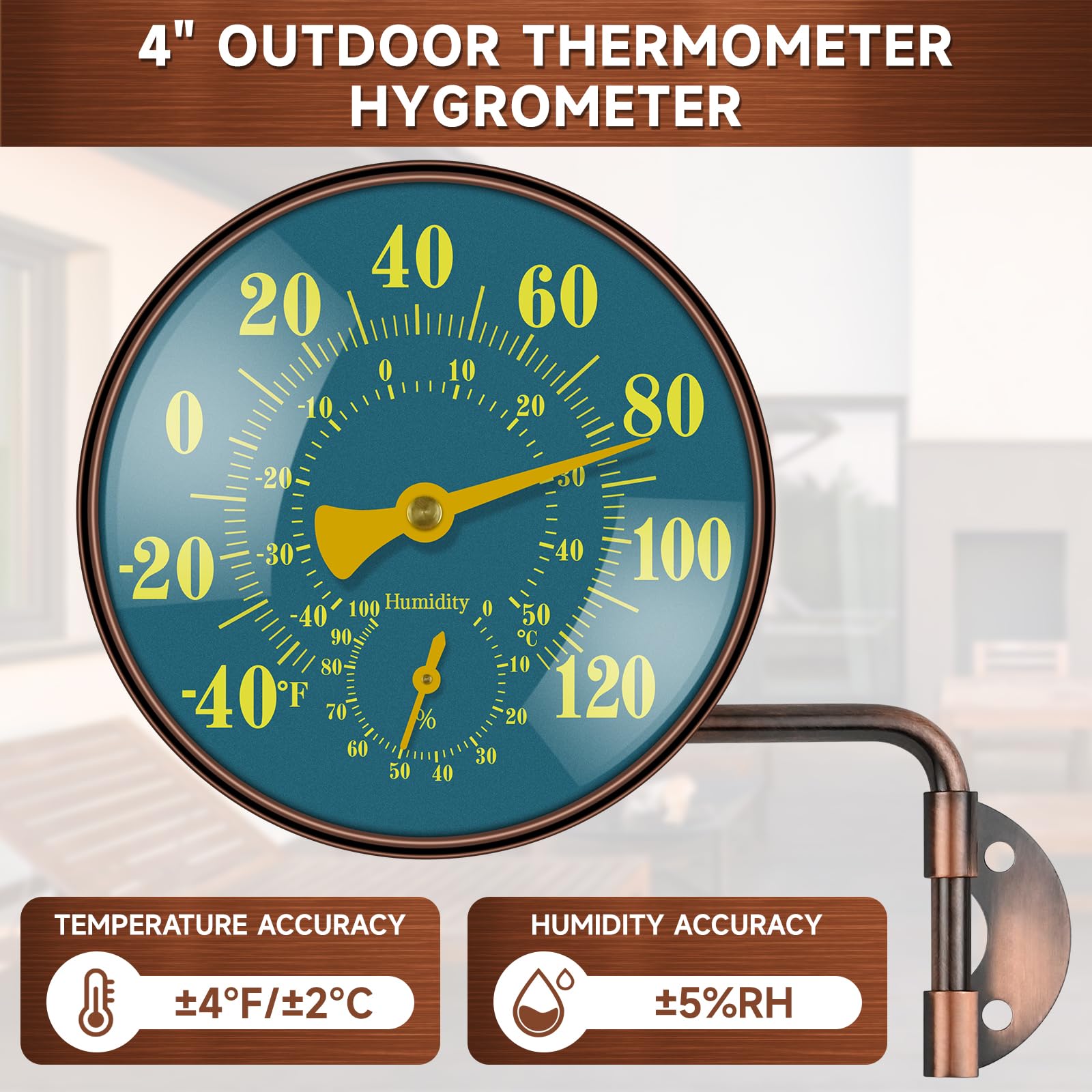 Ballment large yellow numerals boost readability from across the yard.