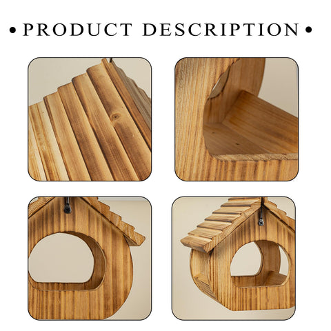 BalterFF seed feeder closeup highlighting solid wood craftsmanship.