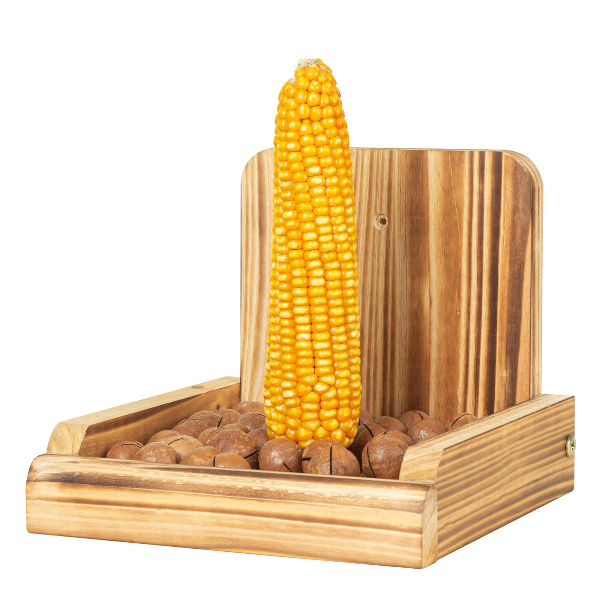 BalterFF Squirrel Feeder in natural wood for outdoor viewing