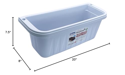 Bama Apollo railing planter beside a rail, including measurement guidance for fit