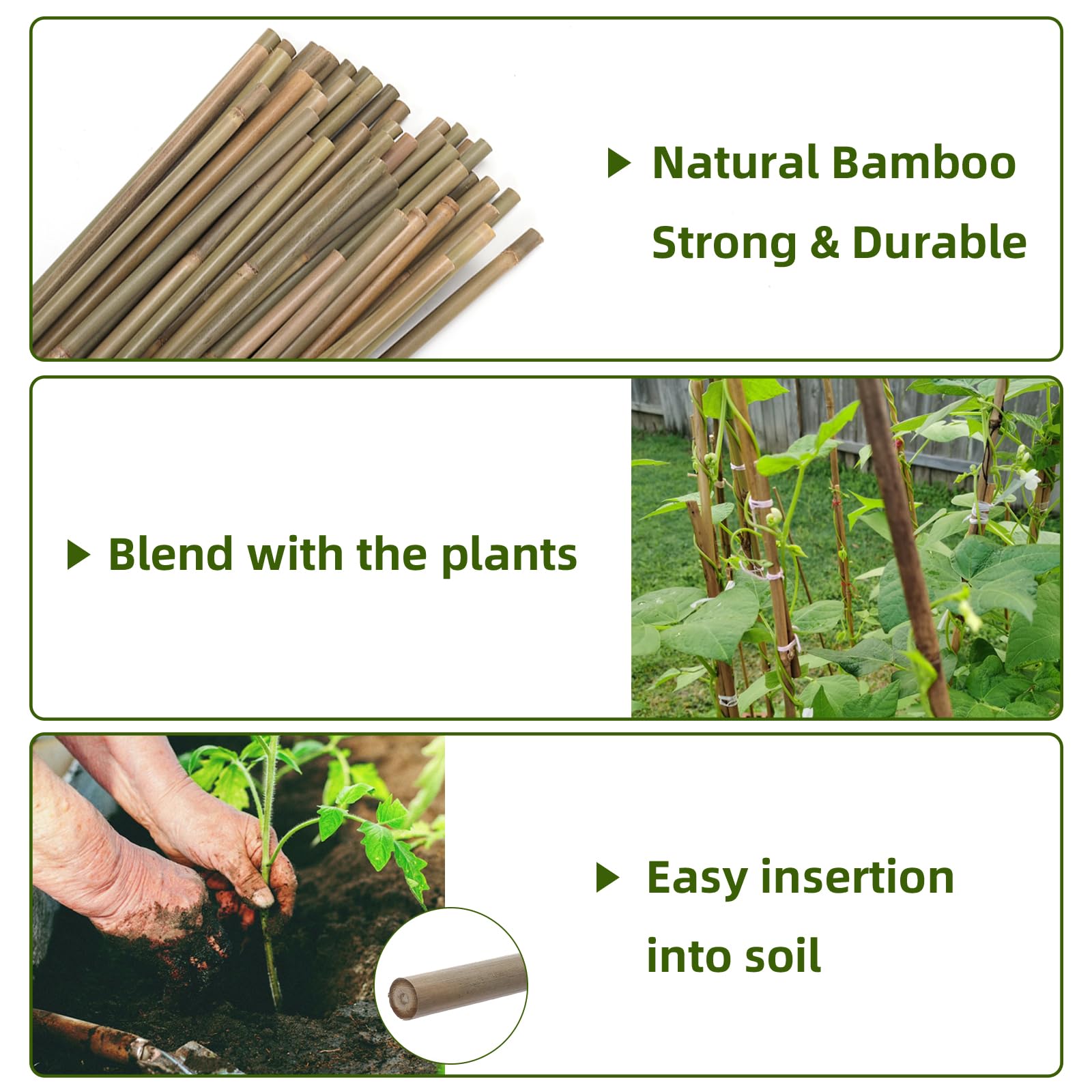 Bamboo Stakes 4ft 65pack natural durable bamboo for stakes.