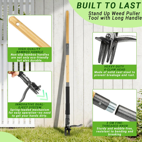 Bamda easy-grip design reduces strain while weeding.