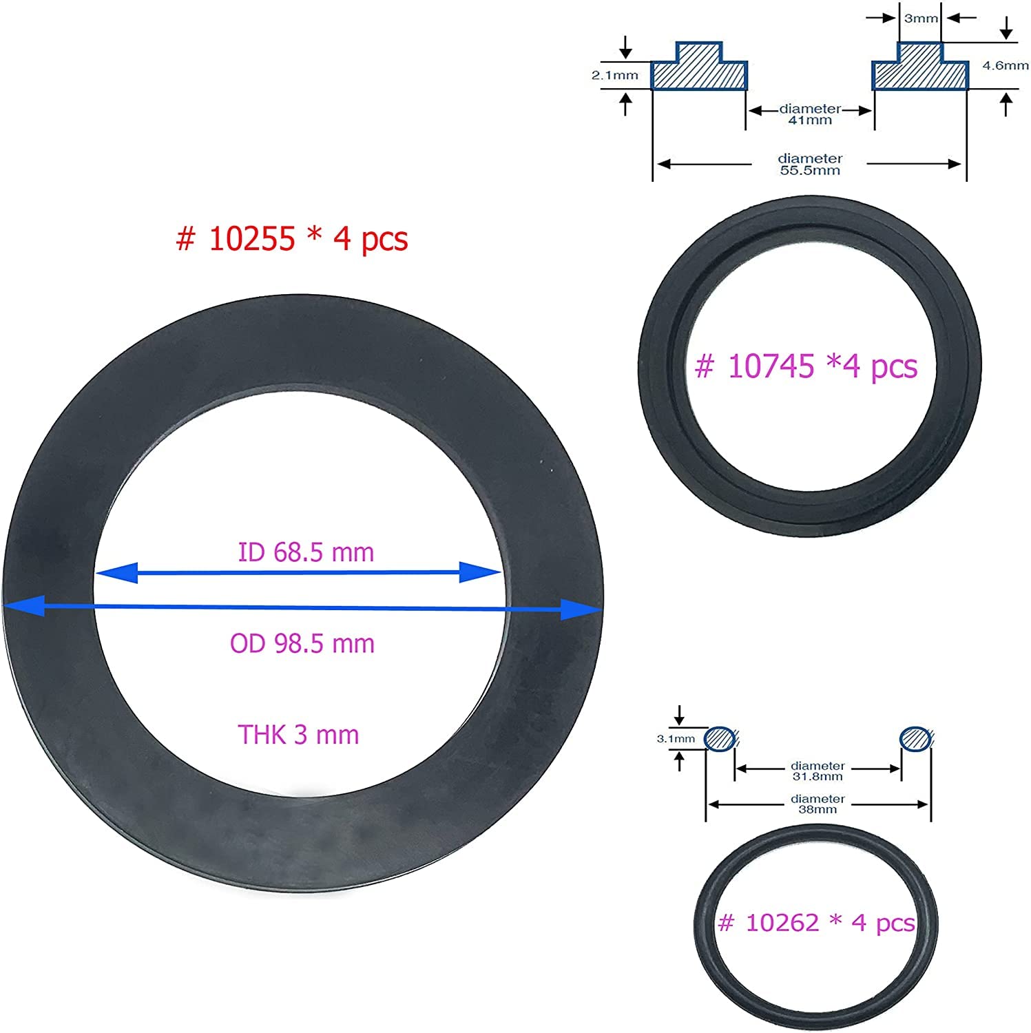 Bamkyait 25076RP durable silicone seals resisting wear and tear on pool gear.