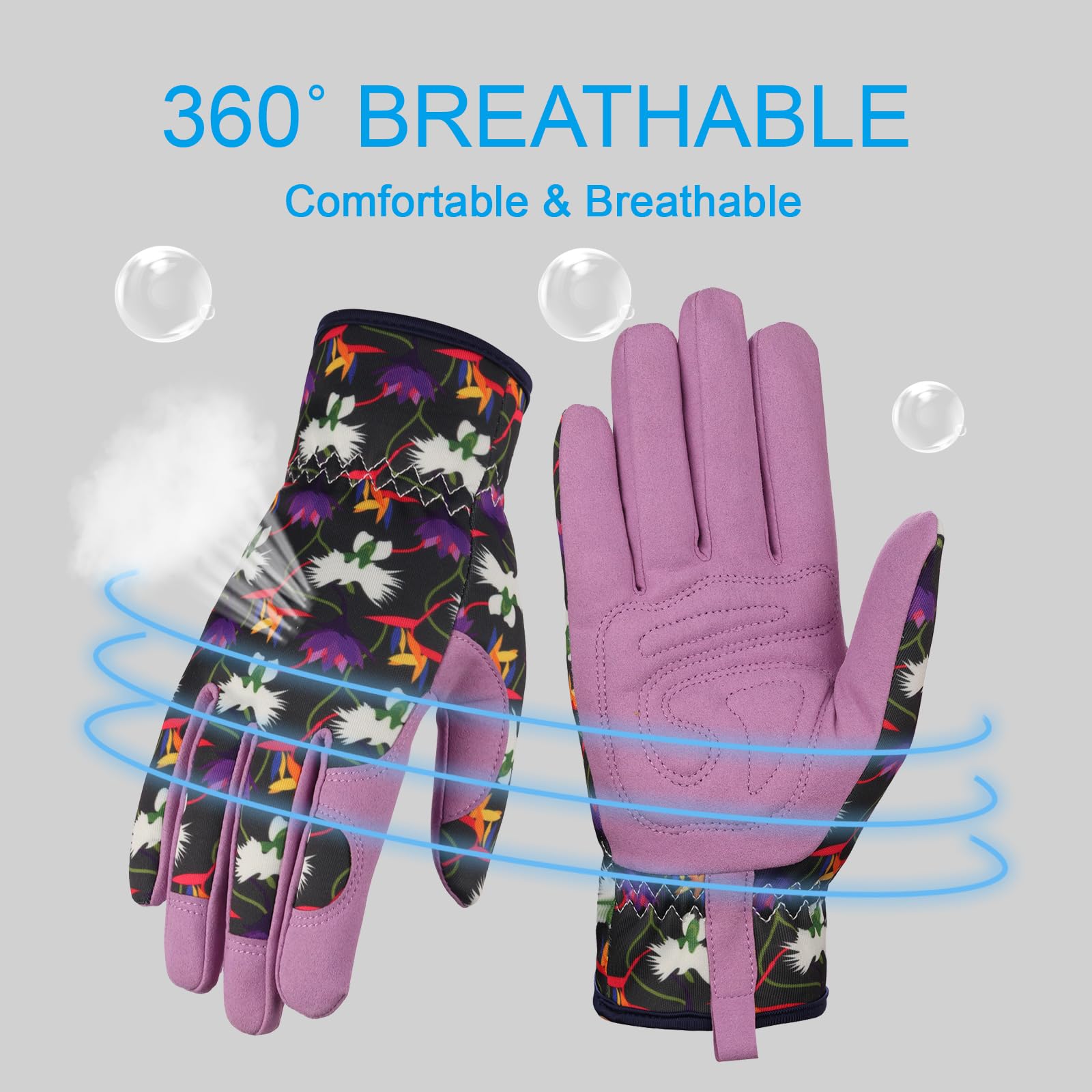 Bamllum gloves back breathable fabric keeps hands dry during weeding